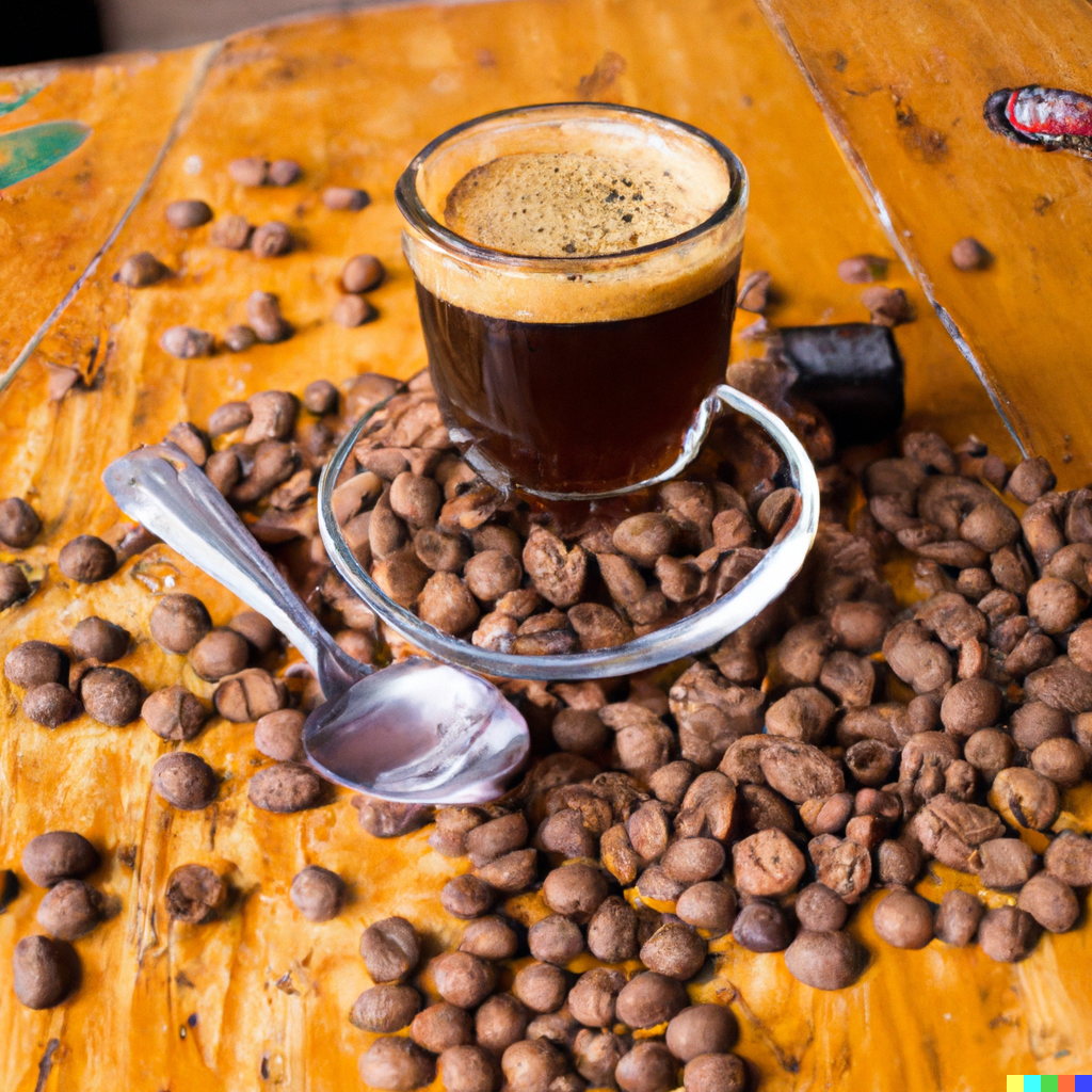 Bebida de cafe hecha con granos Robusta 